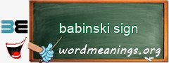 WordMeaning blackboard for babinski sign